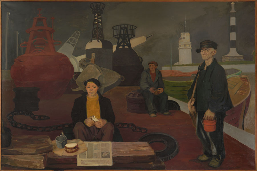 Boris Taslitzky, Le Déjeuner des pêcheurs, 1949.