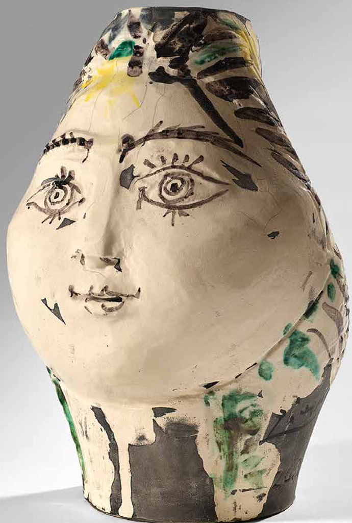 Picasso, Tête de femme avec couronne de fleurs, 20 mars 1954.